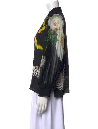 Alice + Olivia Floral Print V-Neck Blouse