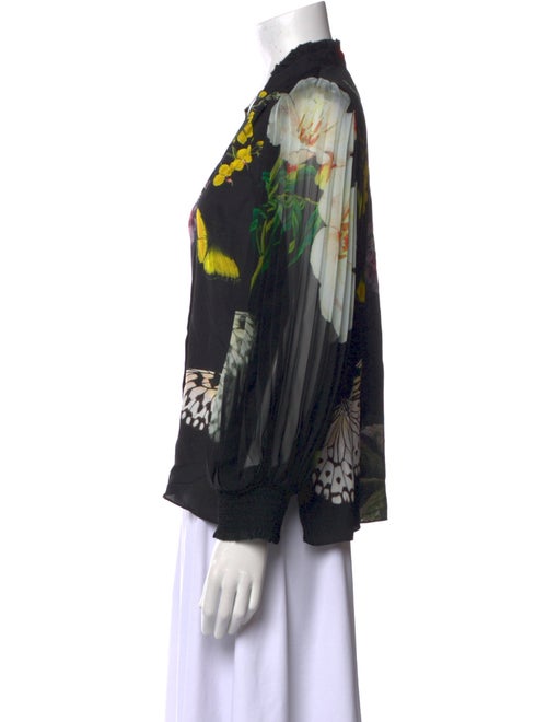 Alice + Olivia Floral Print V-Neck Blouse