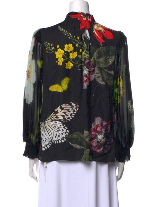 Alice + Olivia Floral Print V-Neck Blouse