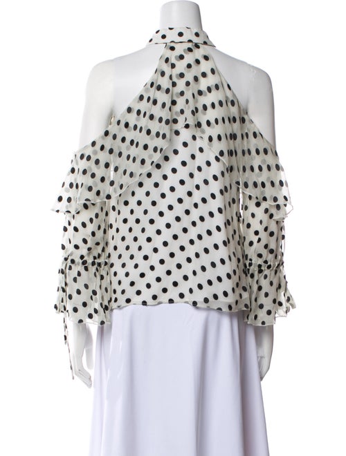 Alice + Olivia Polka Dot Print Crew Neck Blouse