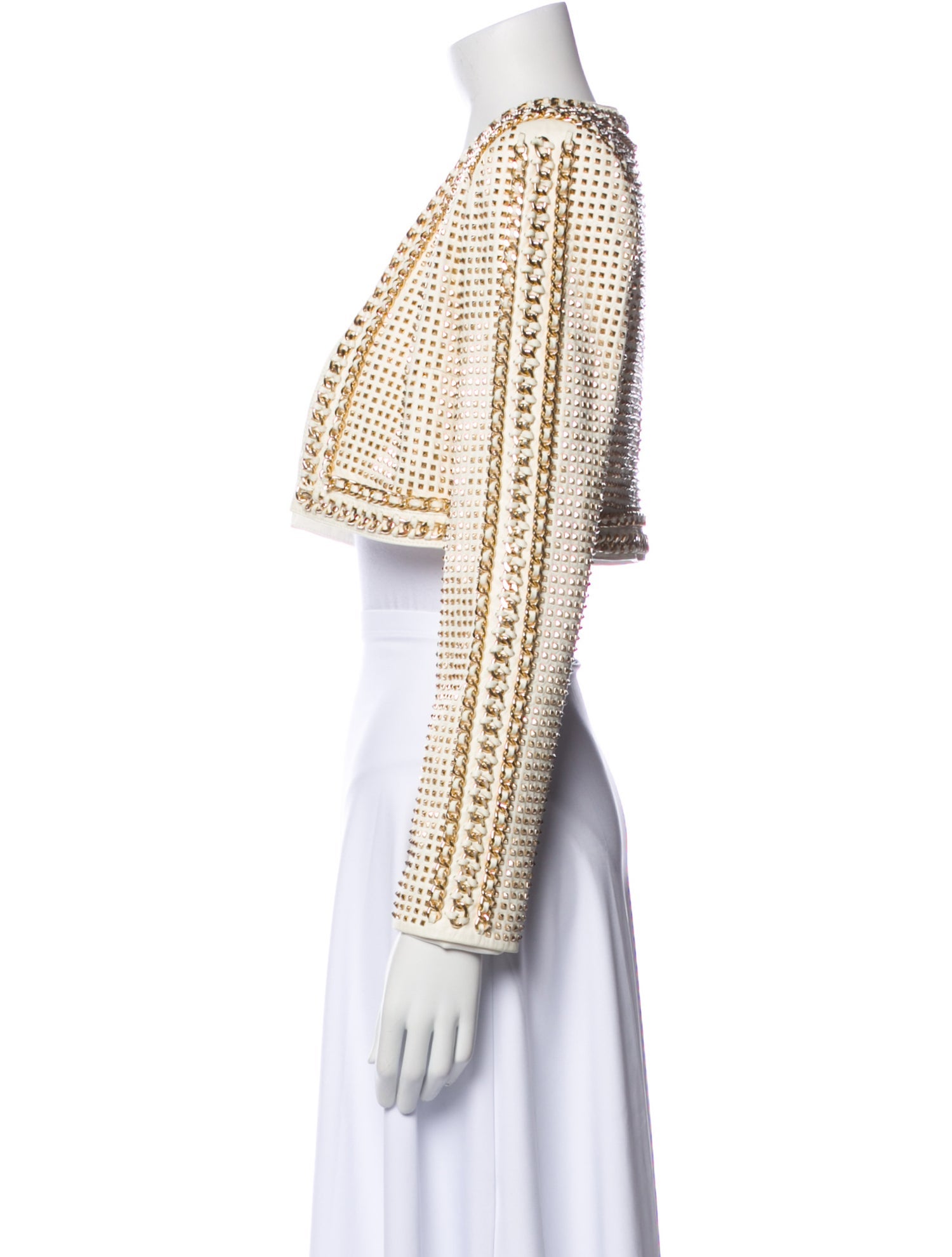 Alice + Olivia Lamb Leather Striped Bolero w/ Tags