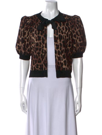 Alice + Olivia Animal Print Crew Neck Sweater