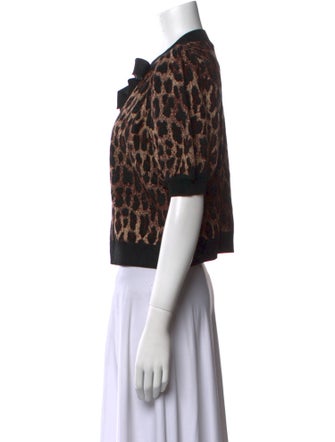 Alice + Olivia Animal Print Crew Neck Sweater