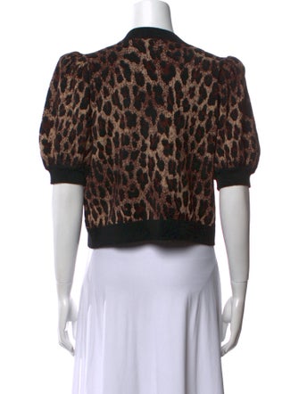 Alice + Olivia Animal Print Crew Neck Sweater