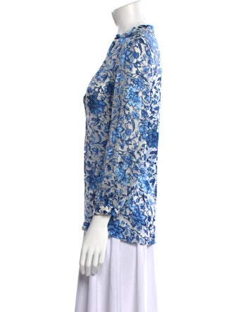 Alice + Olivia Printed V-Neck Blouse