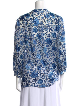 Alice + Olivia Printed V-Neck Blouse