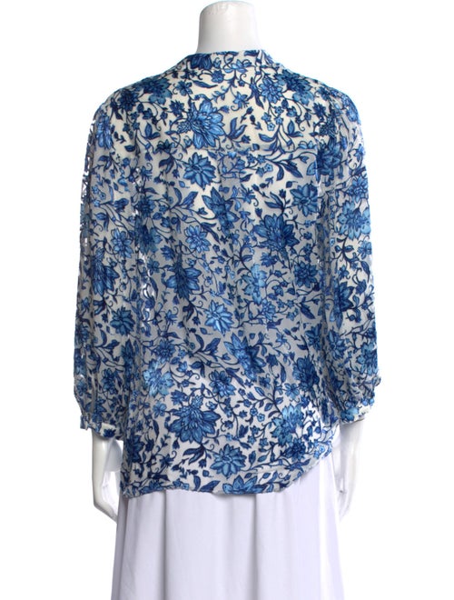Alice + Olivia Printed V-Neck Blouse