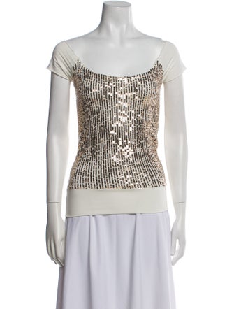 Alice + Olivia Patterned Square Neckline Top