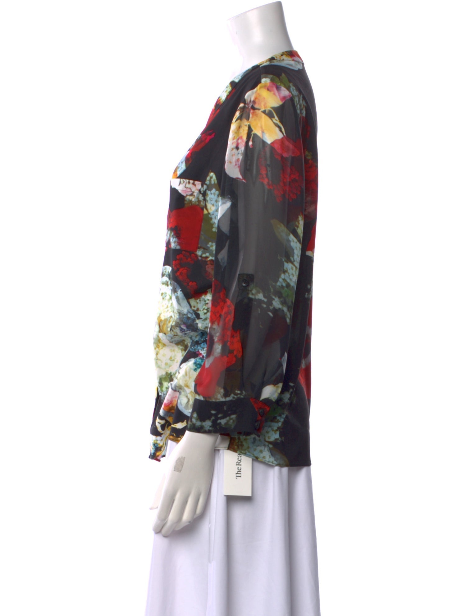 Alice + Olivia Floral Print V-Neck Blouse