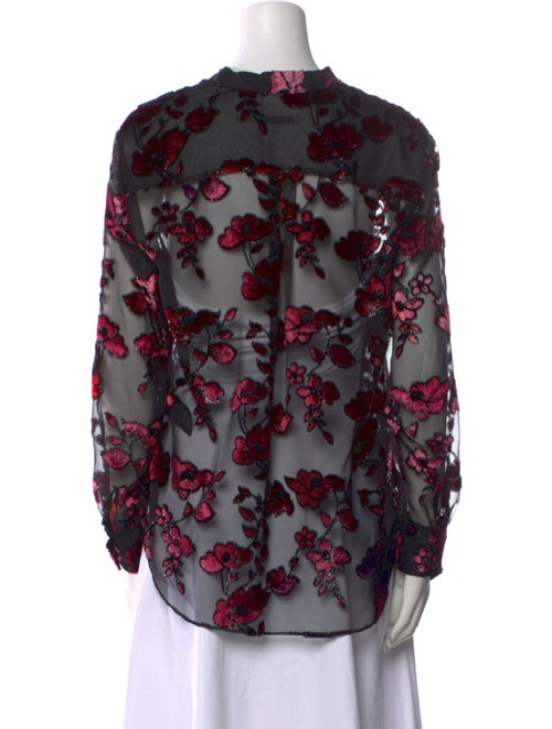 Alice + Olivia Floral Print V-Neck Blouse