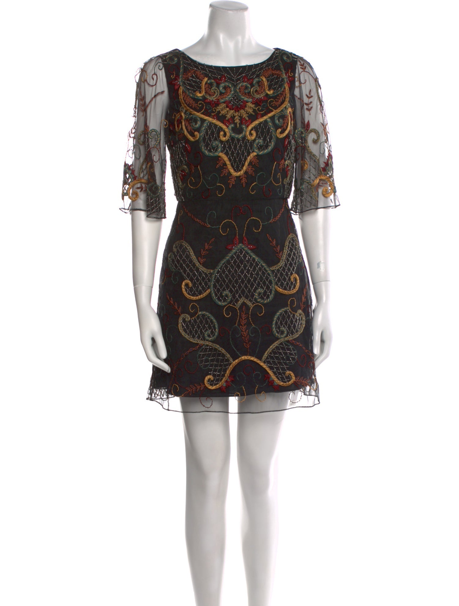 Alice + Olivia Lace Pattern Mini Dress