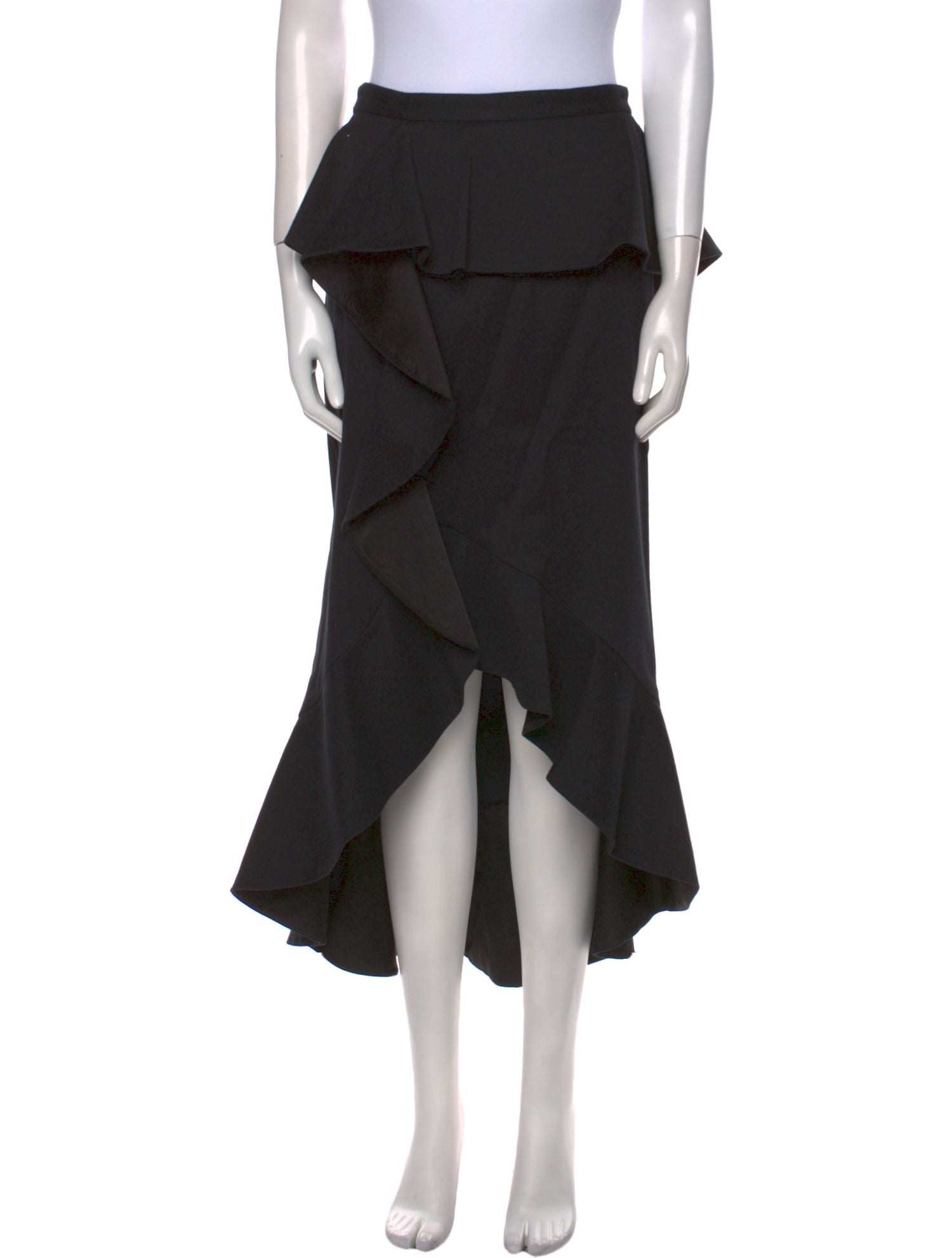 Alice + Olivia Ruffle Embellishment Midi Length Skirt