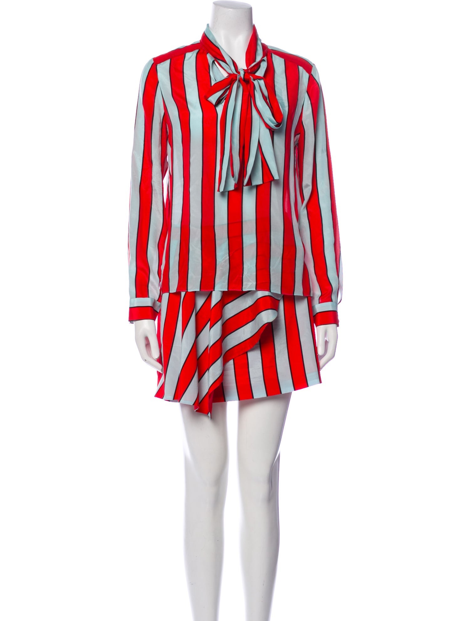 Alice + Olivia Silk Striped Skirt Set