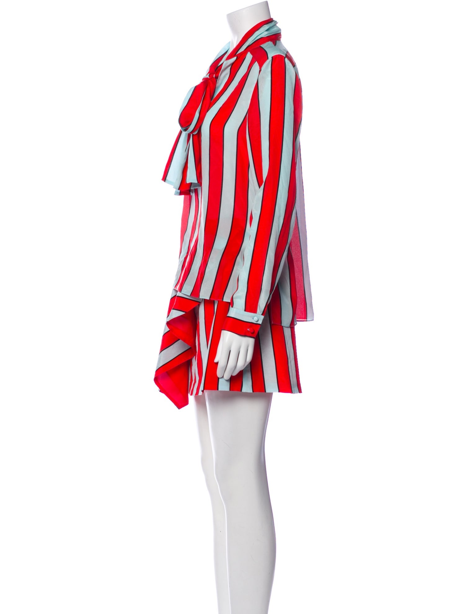 Alice + Olivia Silk Striped Skirt Set
