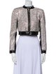 Alice + Olivia Lamb Leather Animal Print Evening Jacket