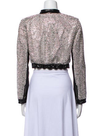 Alice + Olivia Lamb Leather Animal Print Evening Jacket