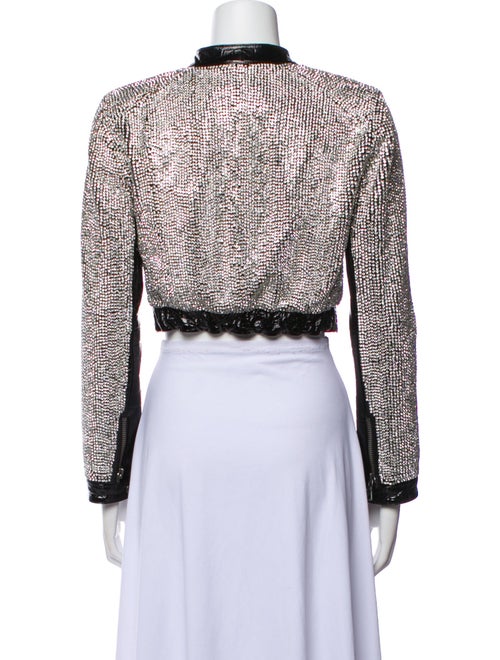 Alice + Olivia Lamb Leather Animal Print Evening Jacket