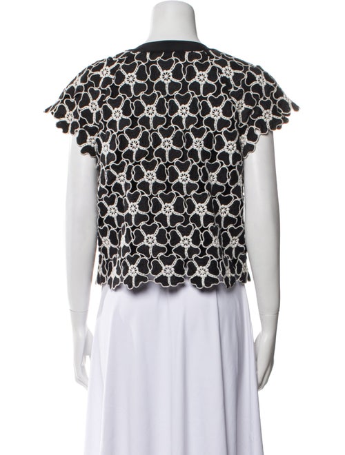 Alice + Olivia Lace Pattern Crew Neck Crop Top