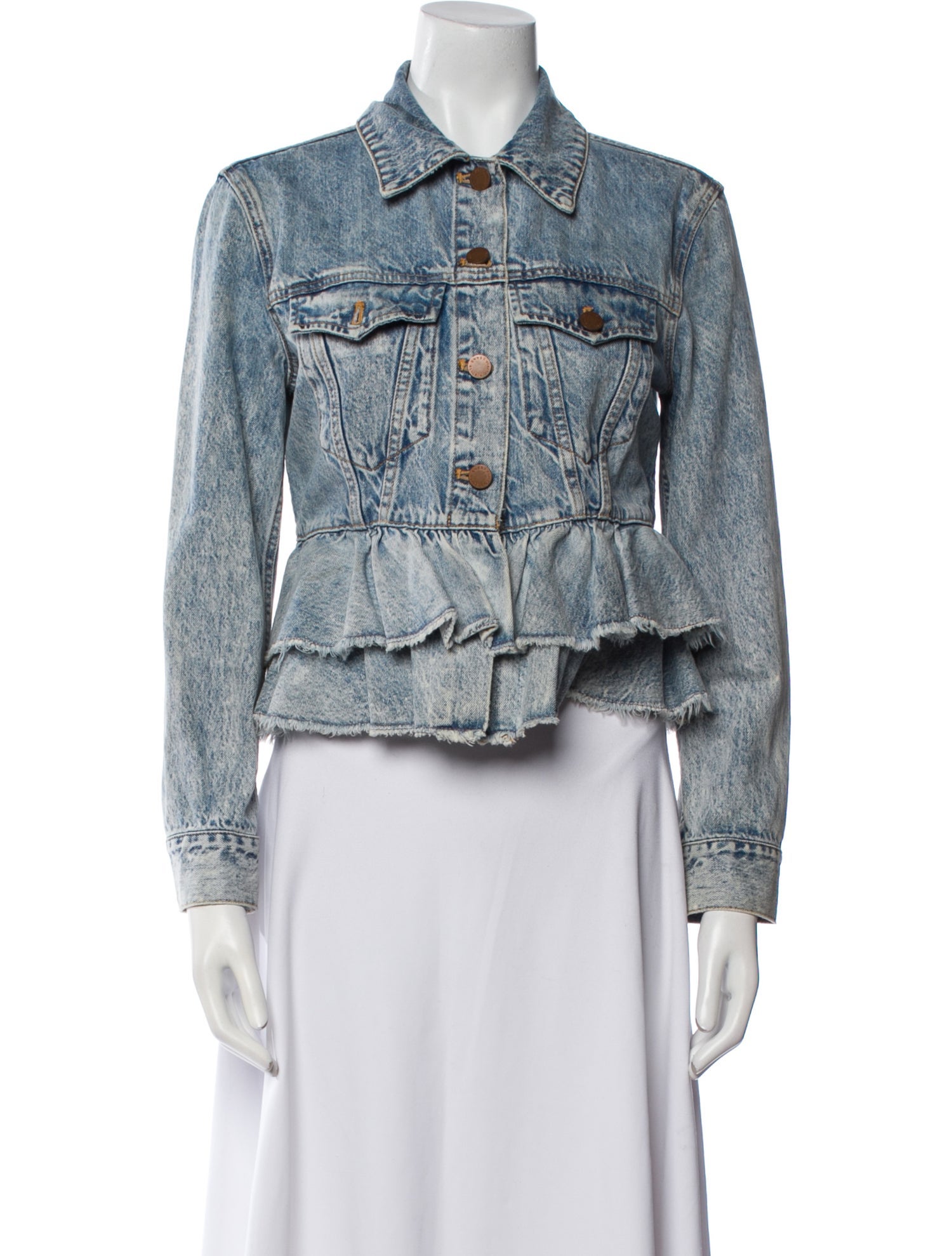 Alice + Olivia Tweed Pattern Denim Jacket