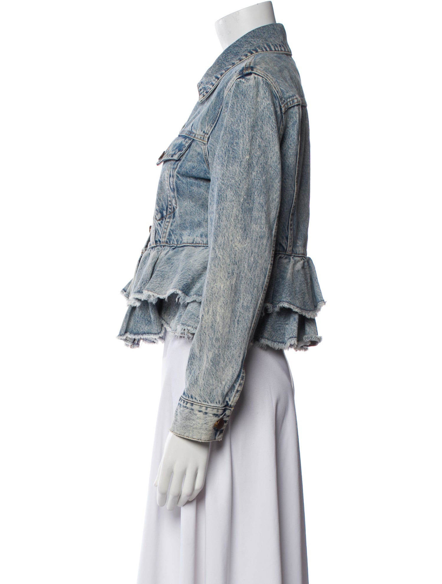 Alice + Olivia Tweed Pattern Denim Jacket