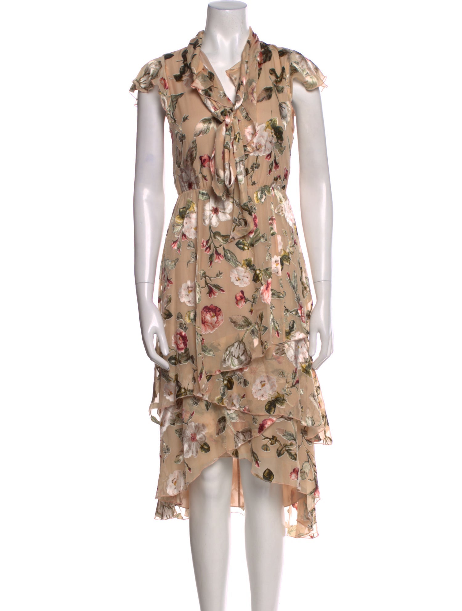 Alice + Olivia Floral Print Midi Length Dress