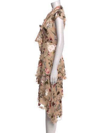 Alice + Olivia Floral Print Midi Length Dress