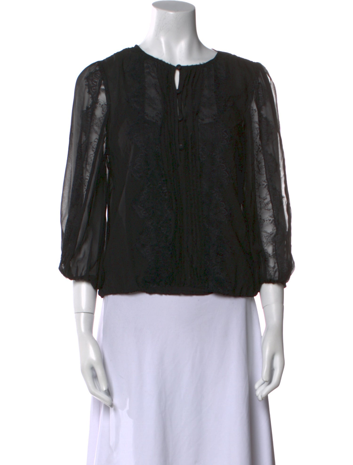 Alice + Olivia Silk Crew Neck Blouse