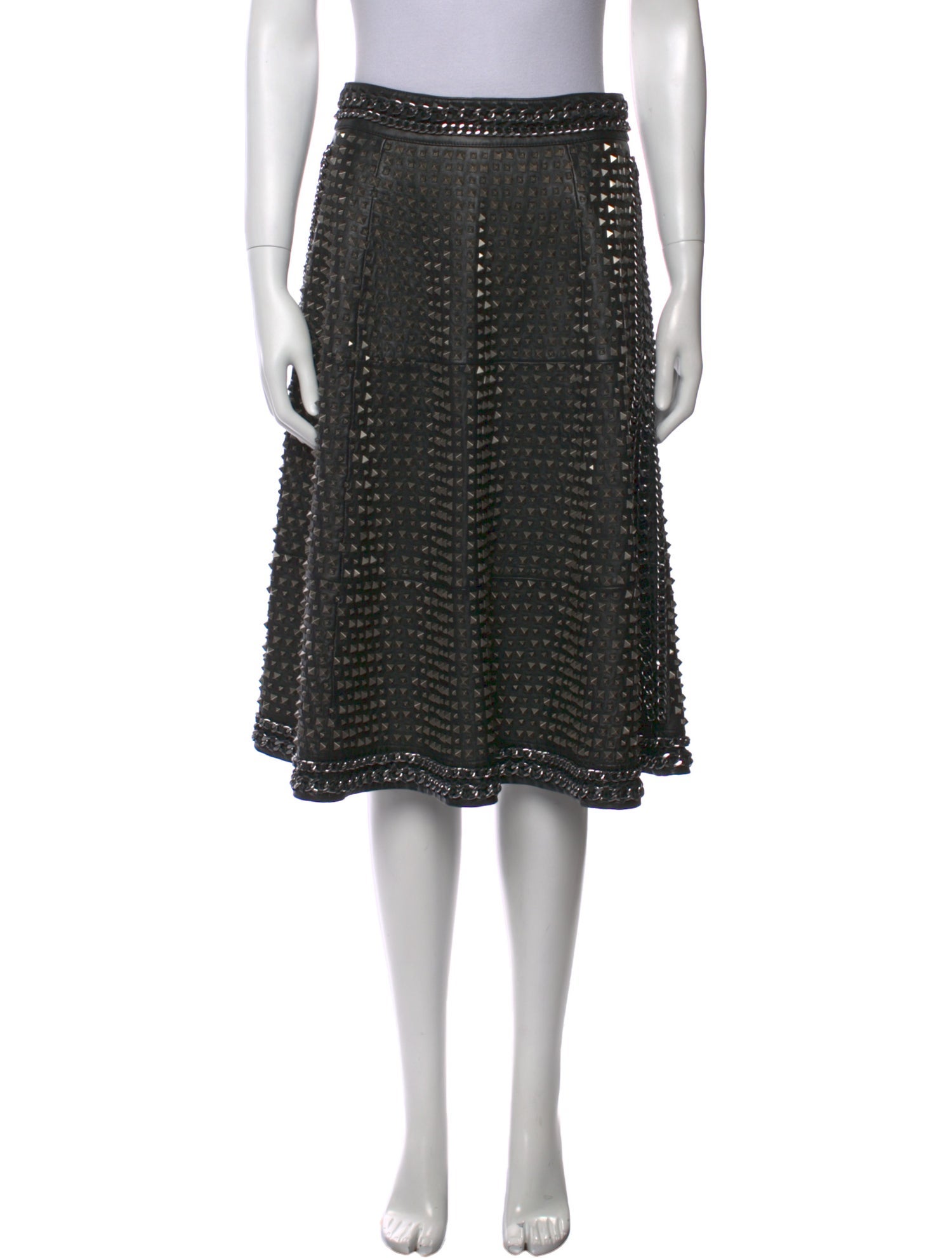 Alice + Olivia Lamb Leather Knee-Length Skirt w/ Tags