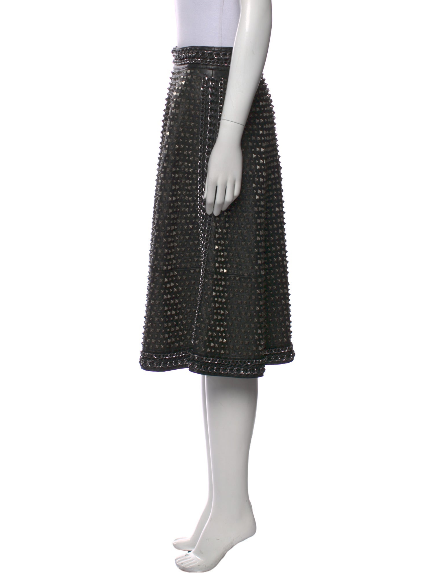 Alice + Olivia Lamb Leather Knee-Length Skirt w/ Tags