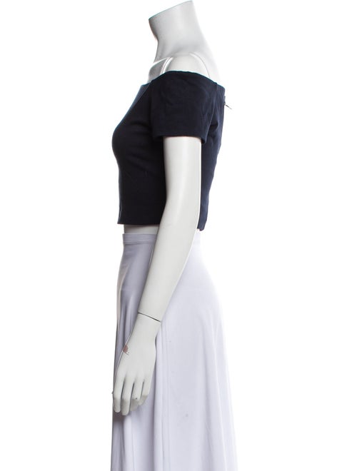 Alice + Olivia Off-The-Shoulder Short Sleeve Crop Top