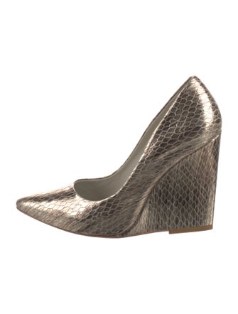 Alice + Olivia Embossed Leather Animal Print Pumps