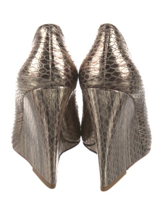 Alice + Olivia Embossed Leather Animal Print Pumps