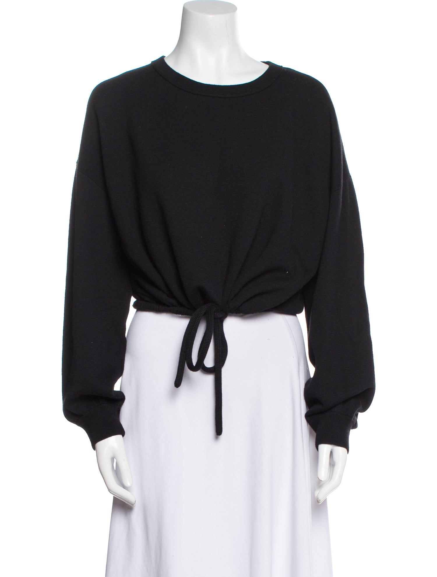 Alice + Olivia Crew Neck Long Sleeve Crop Top