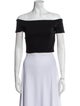 Alice + Olivia Off-The-Shoulder Short Sleeve Crop Top