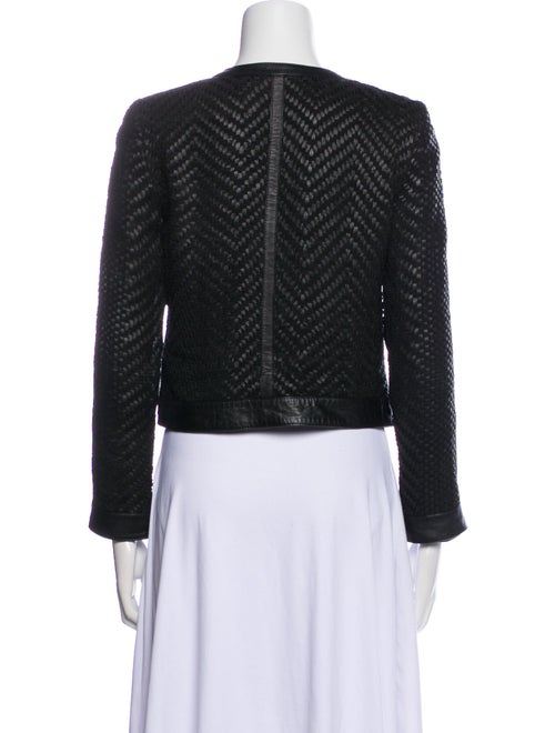 Alice + Olivia Leather Striped Evening Jacket