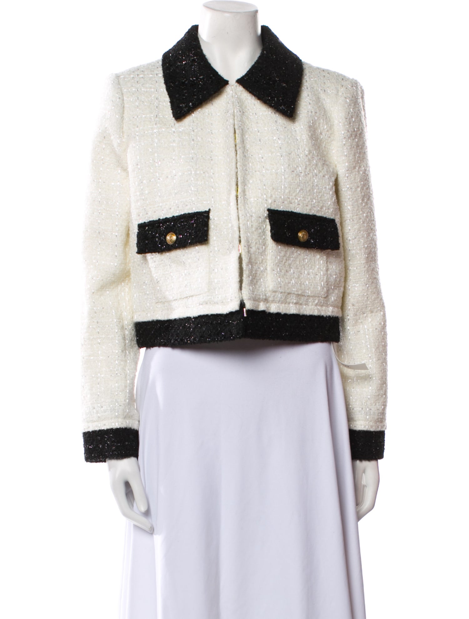 Alice + Olivia Tweed Pattern Denim Jacket w/ Tags