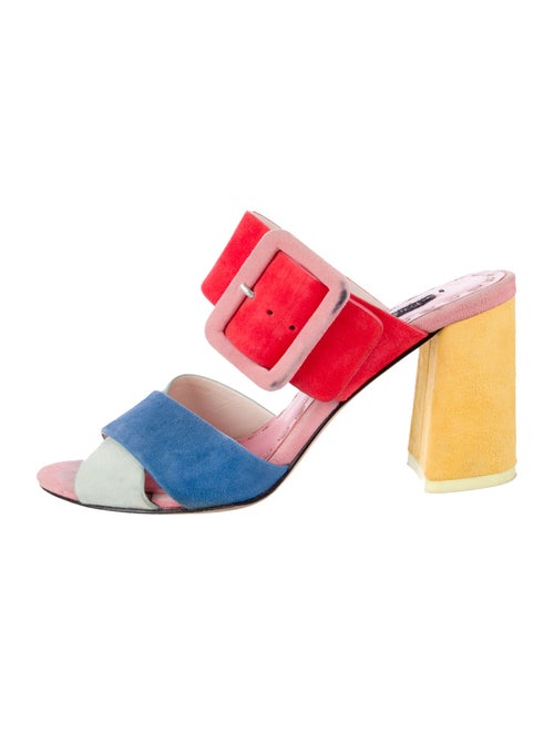 Alice + Olivia Suede Printed Slides