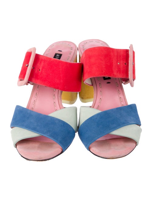 Alice + Olivia Suede Printed Slides