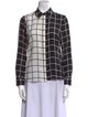 Alice + Olivia Silk Plaid Print Button-Up Top