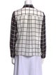 Alice + Olivia Silk Plaid Print Button-Up Top