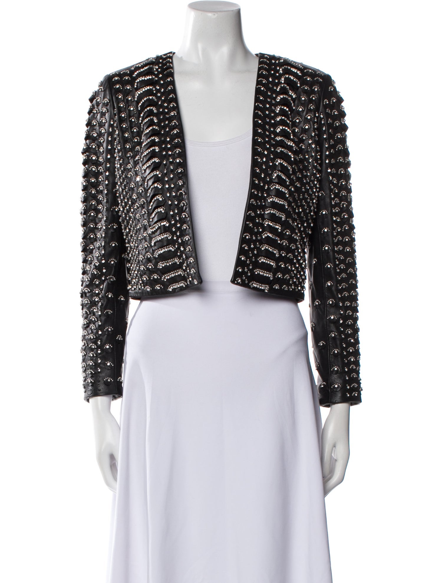 Alice + Olivia Leather Printed Bolero