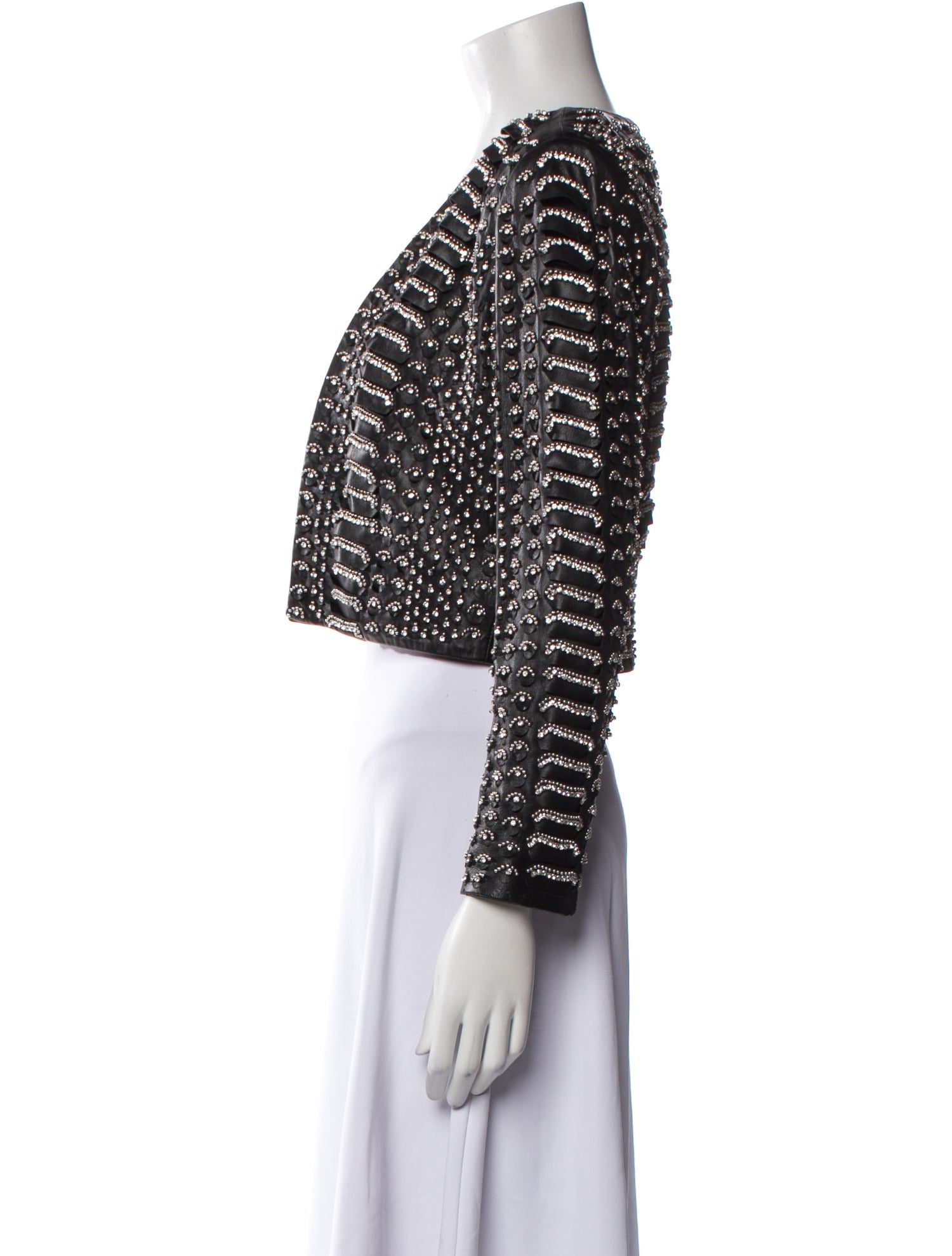 Alice + Olivia Leather Printed Bolero