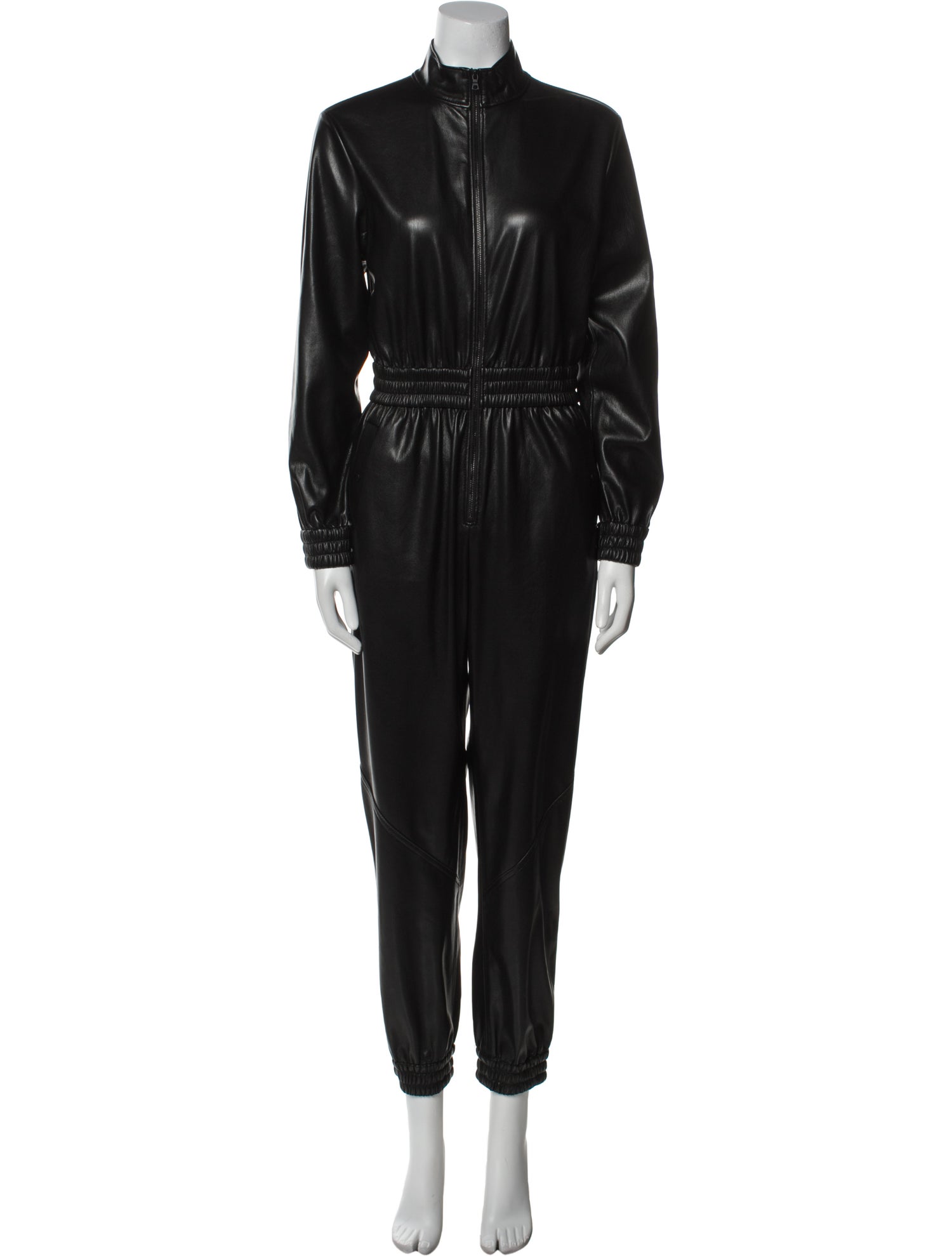 Alice + Olivia Faux Leather Mock Neck Jumpsuit w/ Tags