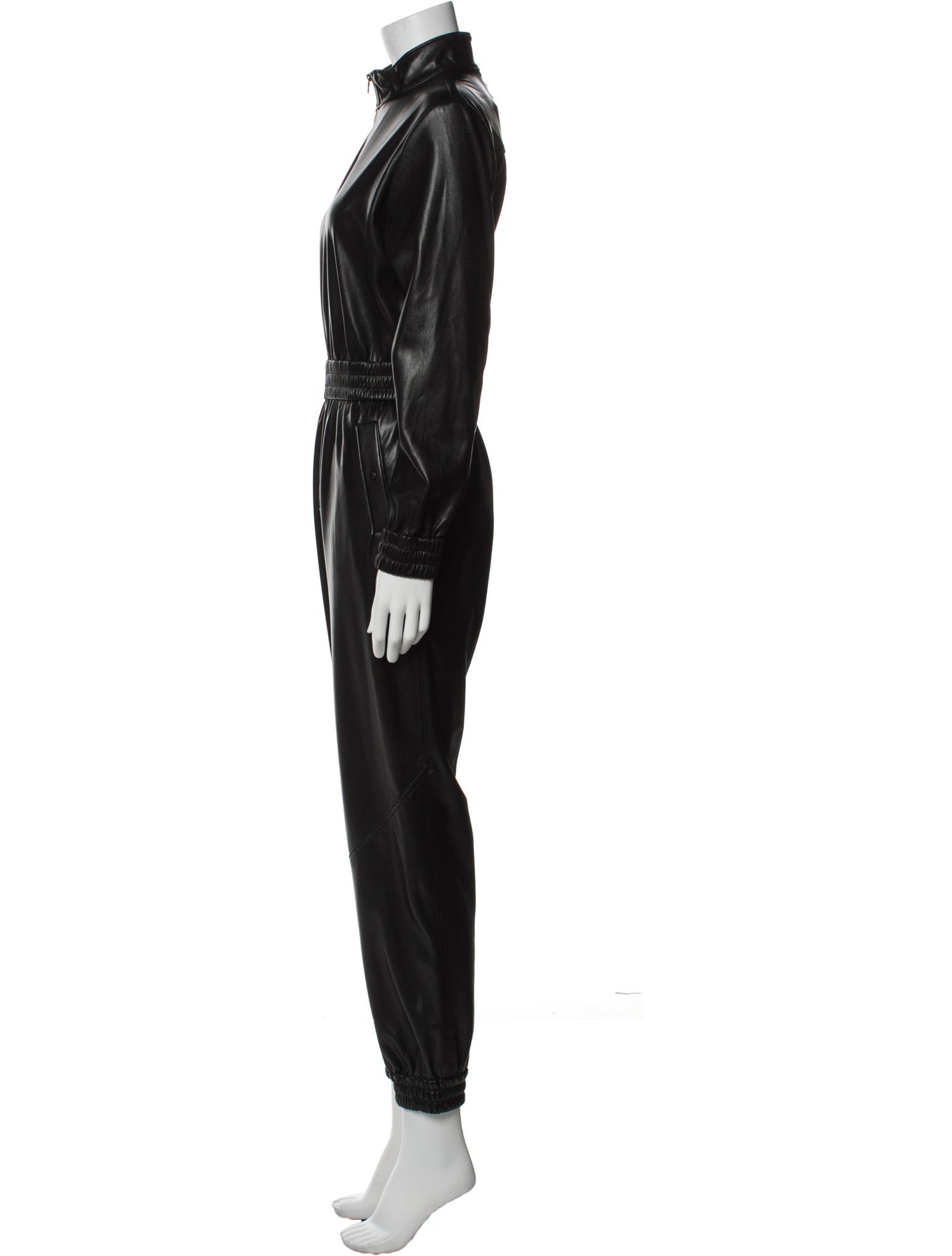 Alice + Olivia Faux Leather Mock Neck Jumpsuit w/ Tags