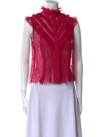 Alice + Olivia Mock Neck Sleeveless Crop Top