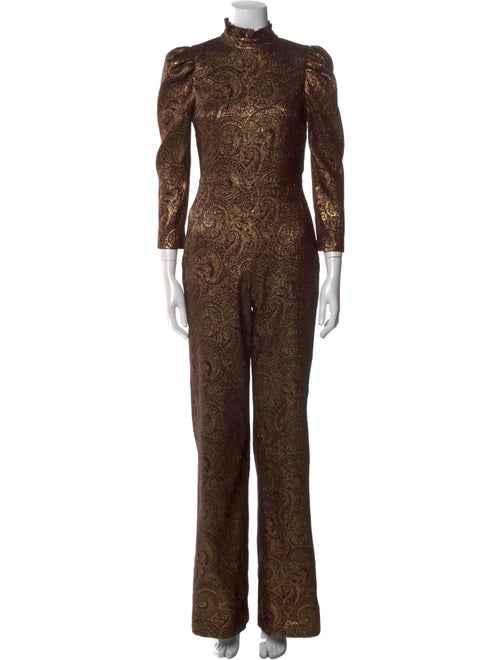 Alice + Olivia Patterned Mock Neck Jumpsuit