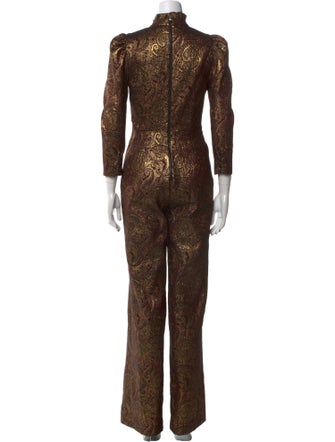 Alice + Olivia Patterned Mock Neck Jumpsuit