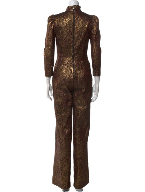 Alice + Olivia Patterned Mock Neck Jumpsuit