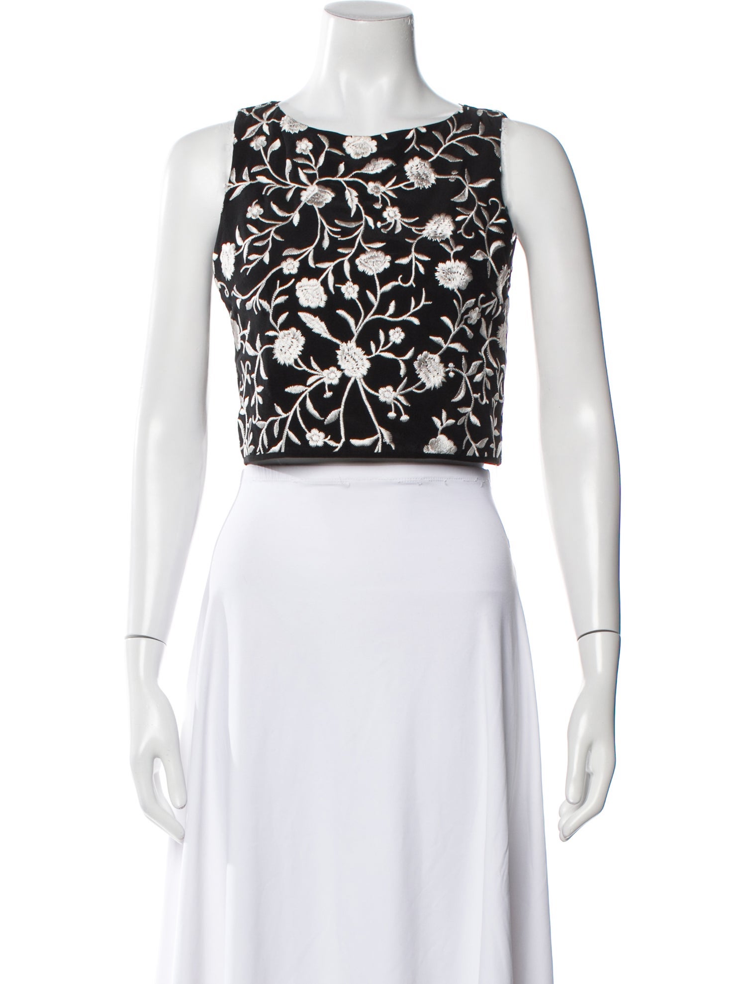 Alice + Olivia Silk Patterned Crop Top