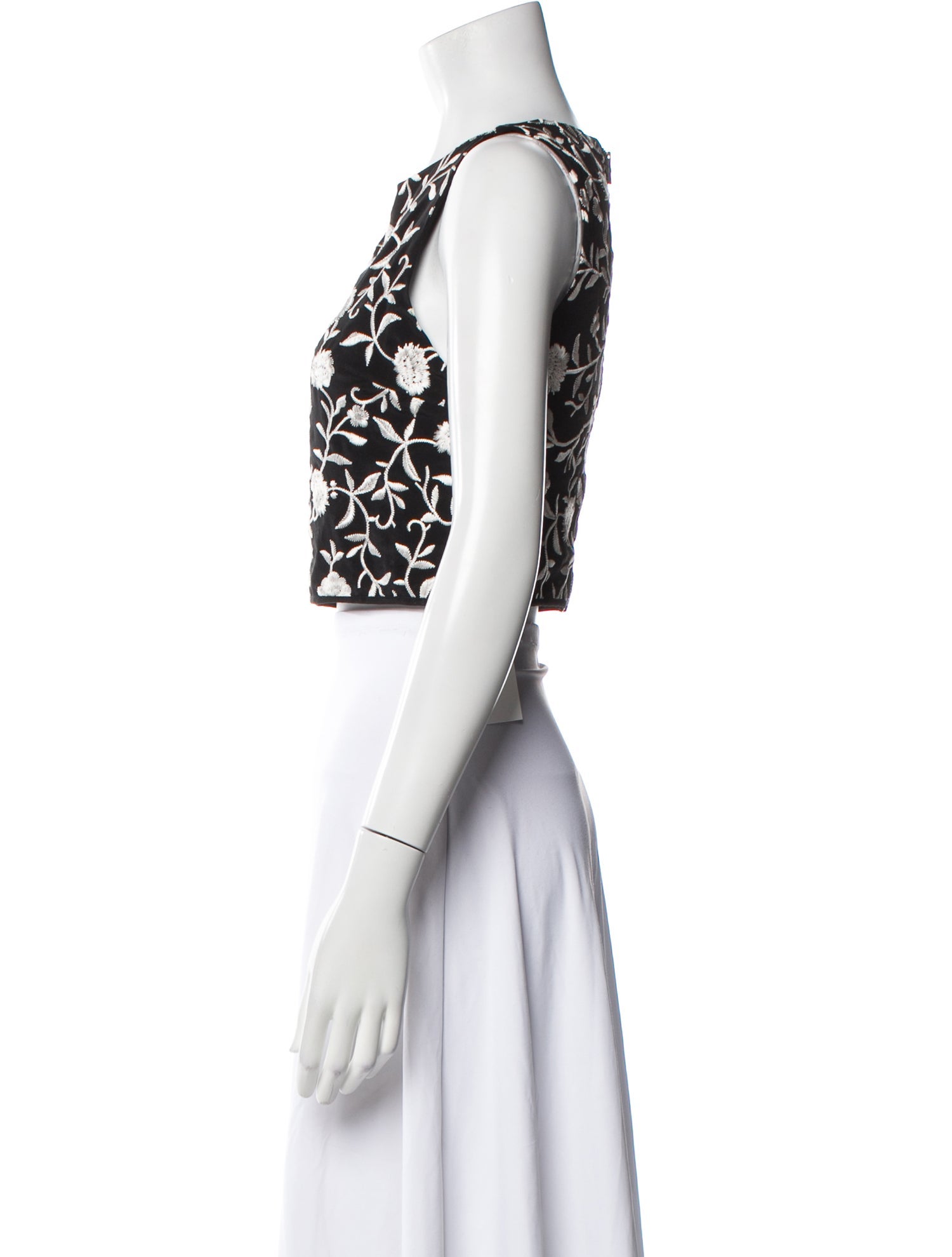 Alice + Olivia Silk Patterned Crop Top